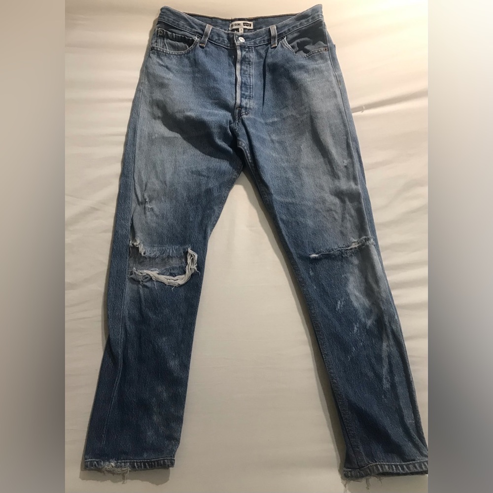 Re/Done high rise ankle cropped size 28